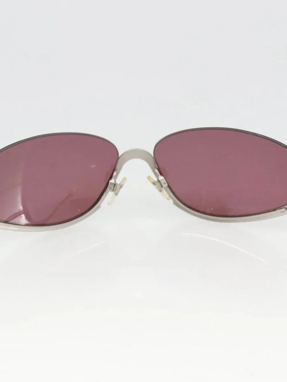 CHANEL COCO Mark Sunglasses metal Silver tone 4004 CC Auth BAZ737